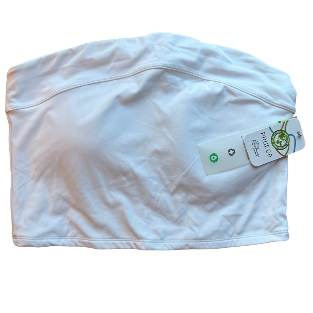 Mono B white bandeau tube top NWT AT3217 eco-conscious size M